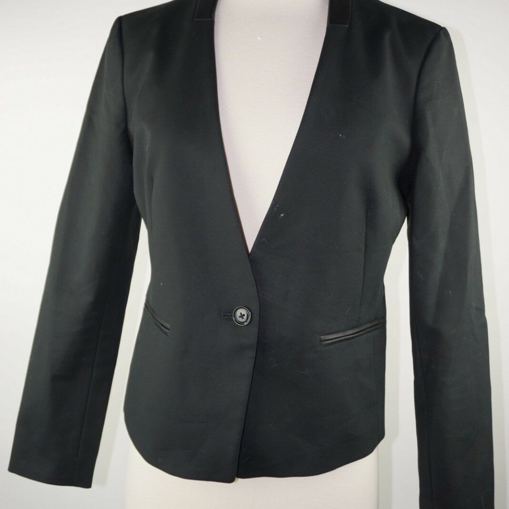 Banana Republic Women's Black Cotton Blazer Jacket